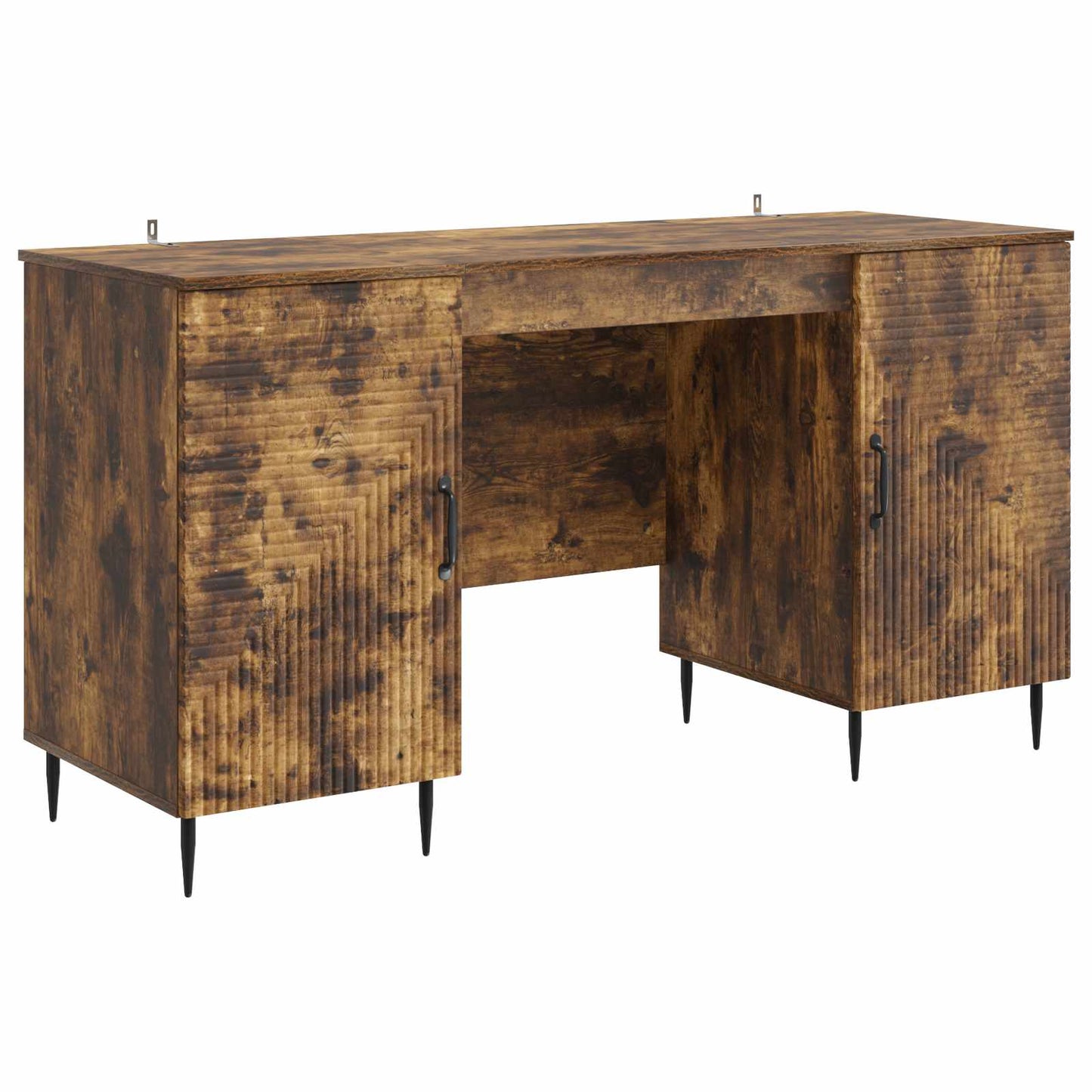 Desk with Shelf Smoked Oak 142.5 x 50 x 75 cm Engineered Wood
