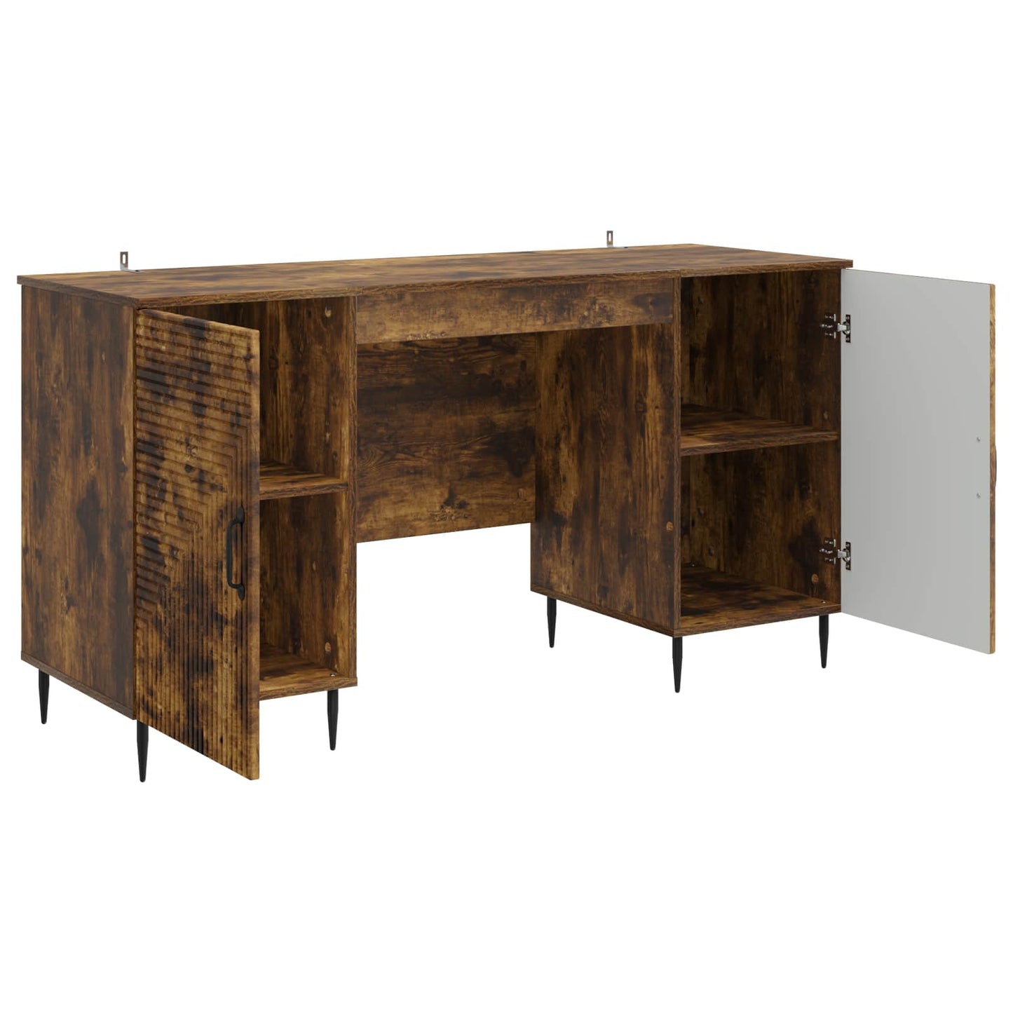 Desk with Shelf Smoked Oak 142.5 x 50 x 75 cm Engineered Wood