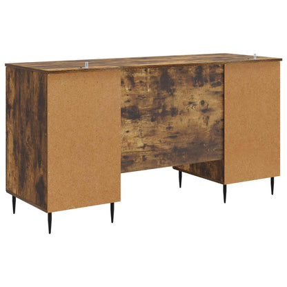 Desk with Shelf Smoked Oak 142.5 x 50 x 75 cm Engineered Wood