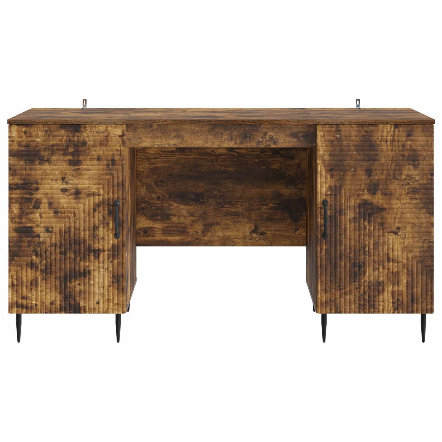 Desk with Shelf Smoked Oak 142.5 x 50 x 75 cm Engineered Wood