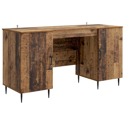 Desk with Shelf Old Wood 142.5 x 50 x 75 cm Engineered Wood