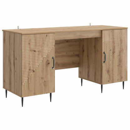 Desk with Shelf Artisan Oak 142.5 x 50 x 75 cm Engineered Wood
