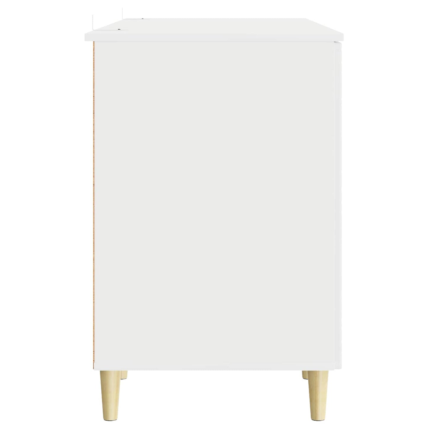 Desk High Gloss White Engineered Wood 142.5 x 50 x 75 cm