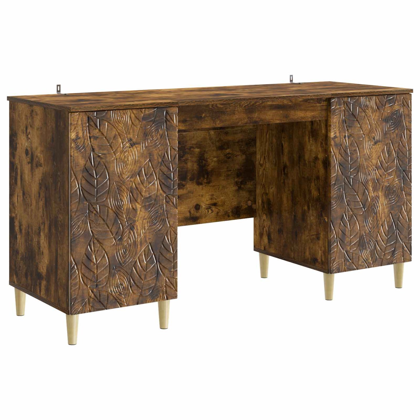 Desk Smoked Oak Engineered Wood 142.5 x 50 x 75 cm