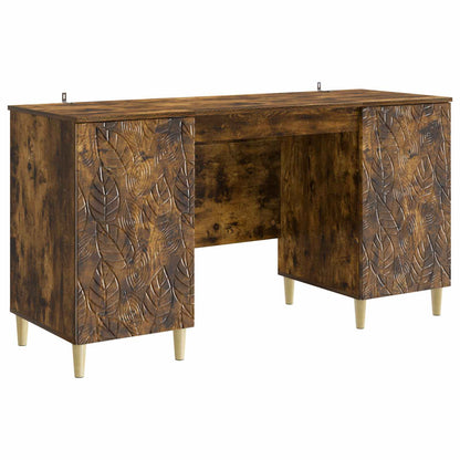 Desk Smoked Oak Engineered Wood 142.5 x 50 x 75 cm
