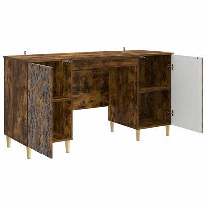 Desk Smoked Oak Engineered Wood 142.5 x 50 x 75 cm