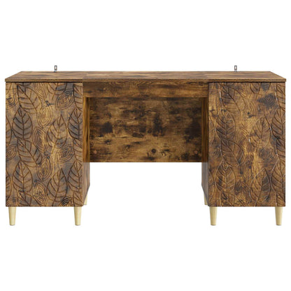 Desk Smoked Oak Engineered Wood 142.5 x 50 x 75 cm