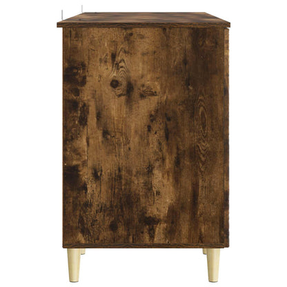 Desk Smoked Oak Engineered Wood 142.5 x 50 x 75 cm