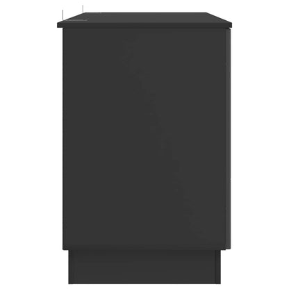 Desk with Shelf Black 142.5 x 50 x 75 cm Engineered Wood