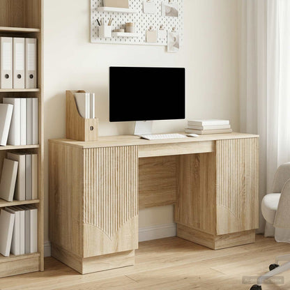 Desk Sonoma Oak 142.5 x 50 x 75 cm Engineered Wood