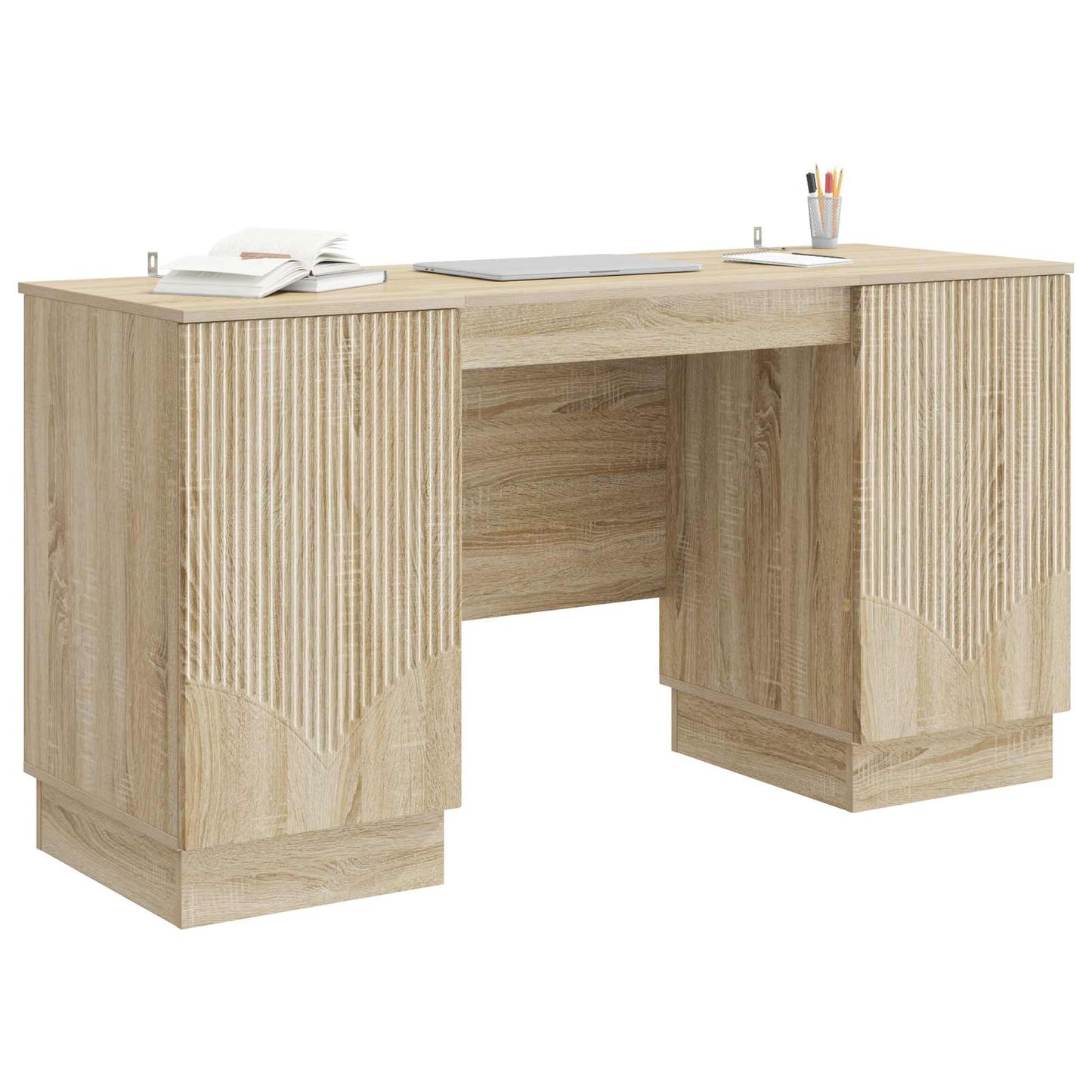Desk with Shelf Sonoma Oak 142.5 x 50 x 75 cm Engineered Wood
