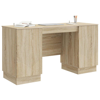 Desk with Shelf Sonoma Oak 142.5 x 50 x 75 cm Engineered Wood