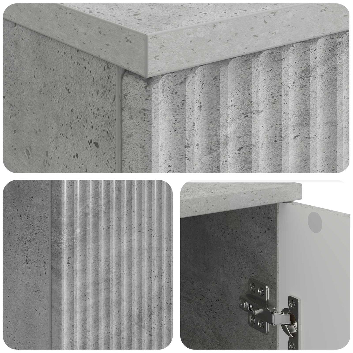 Desk Concrete Grey 142.5 x 50 x 75 cm Engineered Wood
