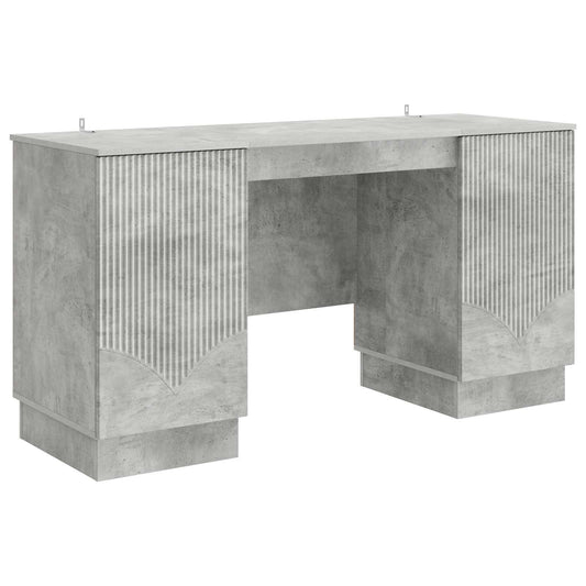 Desk Concrete Grey 142.5 x 50 x 75 cm Engineered Wood