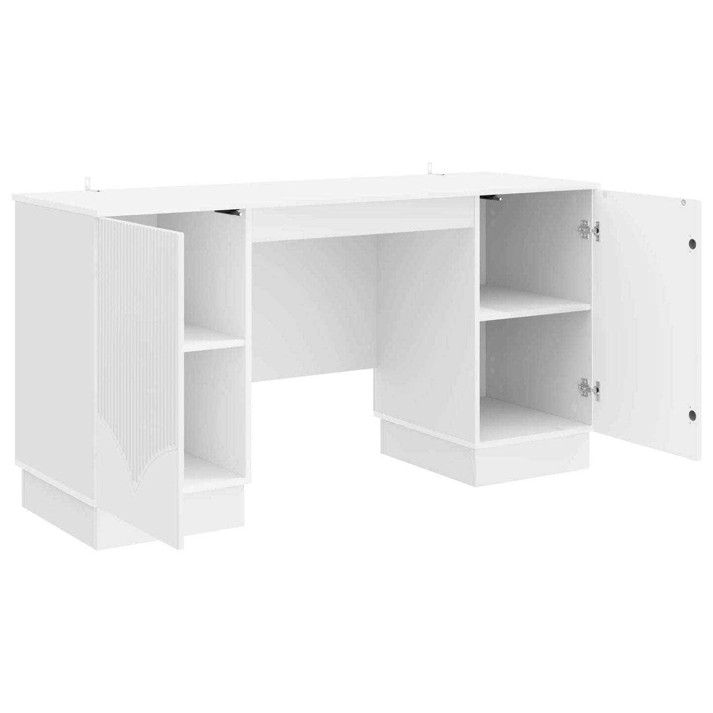 Desk High Gloss White 142.5 x 50 x 75 cm Engineered Wood