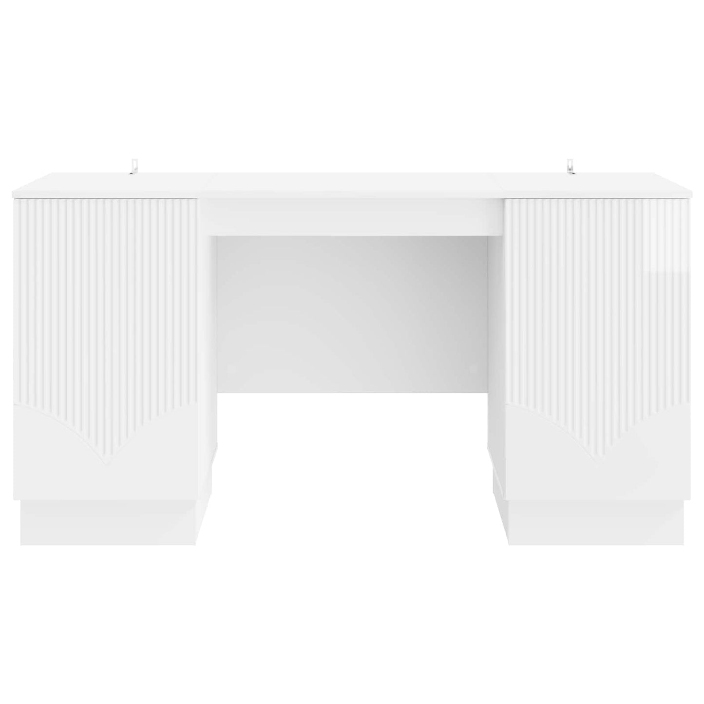 Desk High Gloss White 142.5 x 50 x 75 cm Engineered Wood