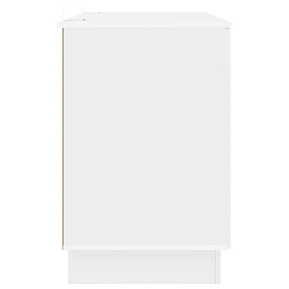 Desk High Gloss White 142.5 x 50 x 75 cm Engineered Wood