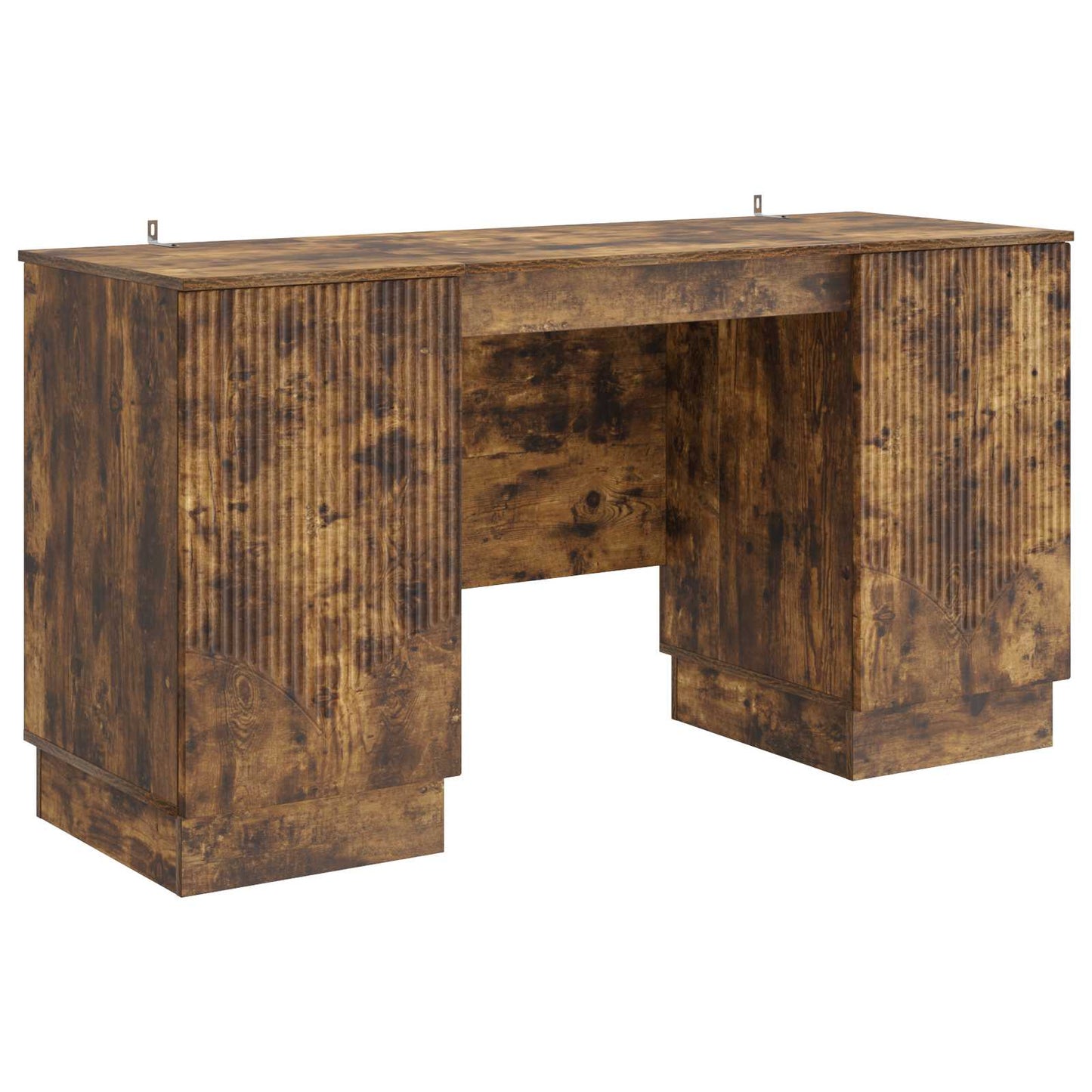 Desk with Shelf Smoked Oak 142.5 x 50 x 75 cm Engineered Wood