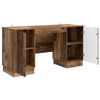 Desk with Shelf Old Wood 142.5 x 50 x 75 cm Engineered Wood