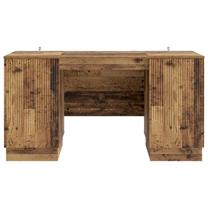 Desk with Shelf Old Wood 142.5 x 50 x 75 cm Engineered Wood
