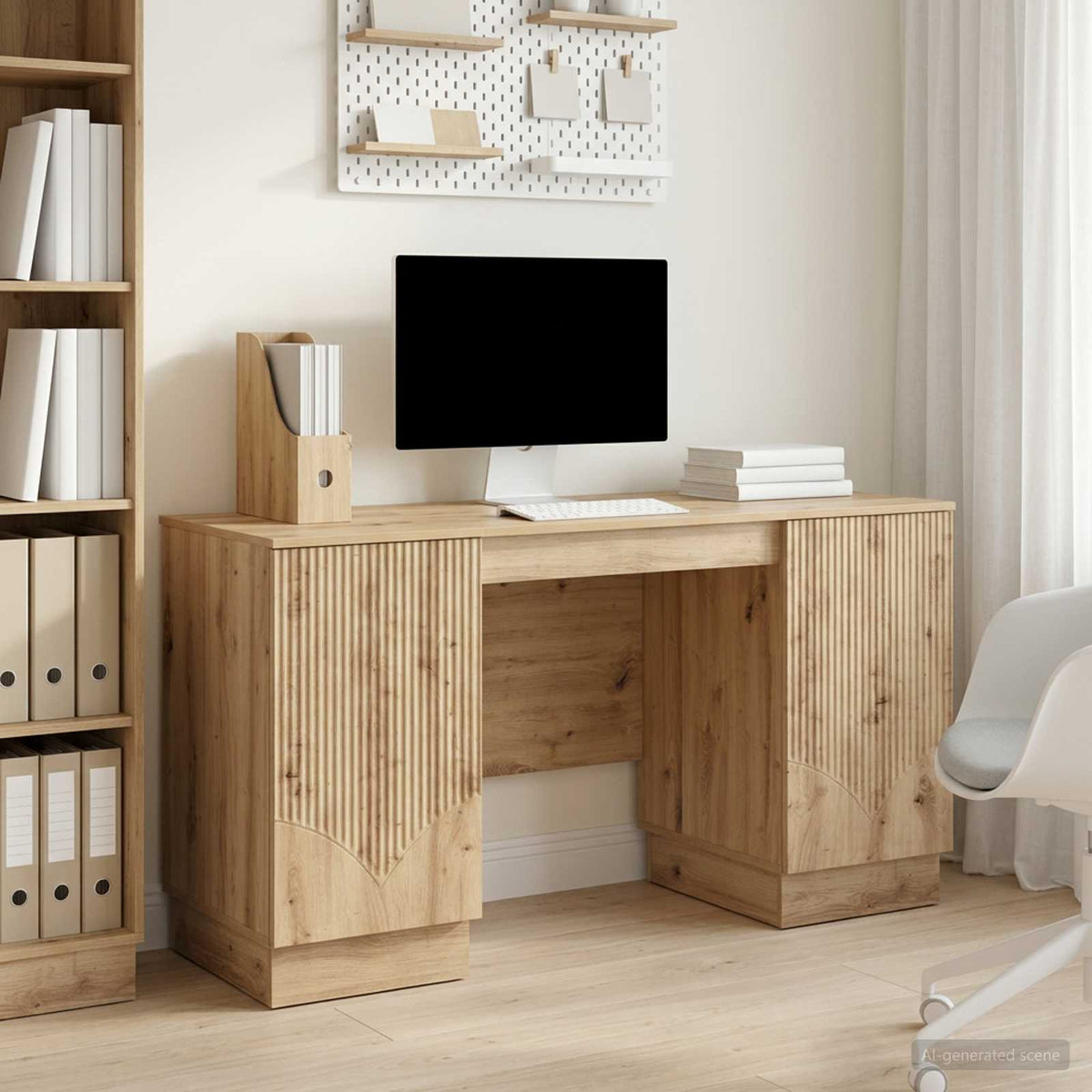 Desk Artisan Oak 142.5 x 50 x 75 cm Engineered Wood