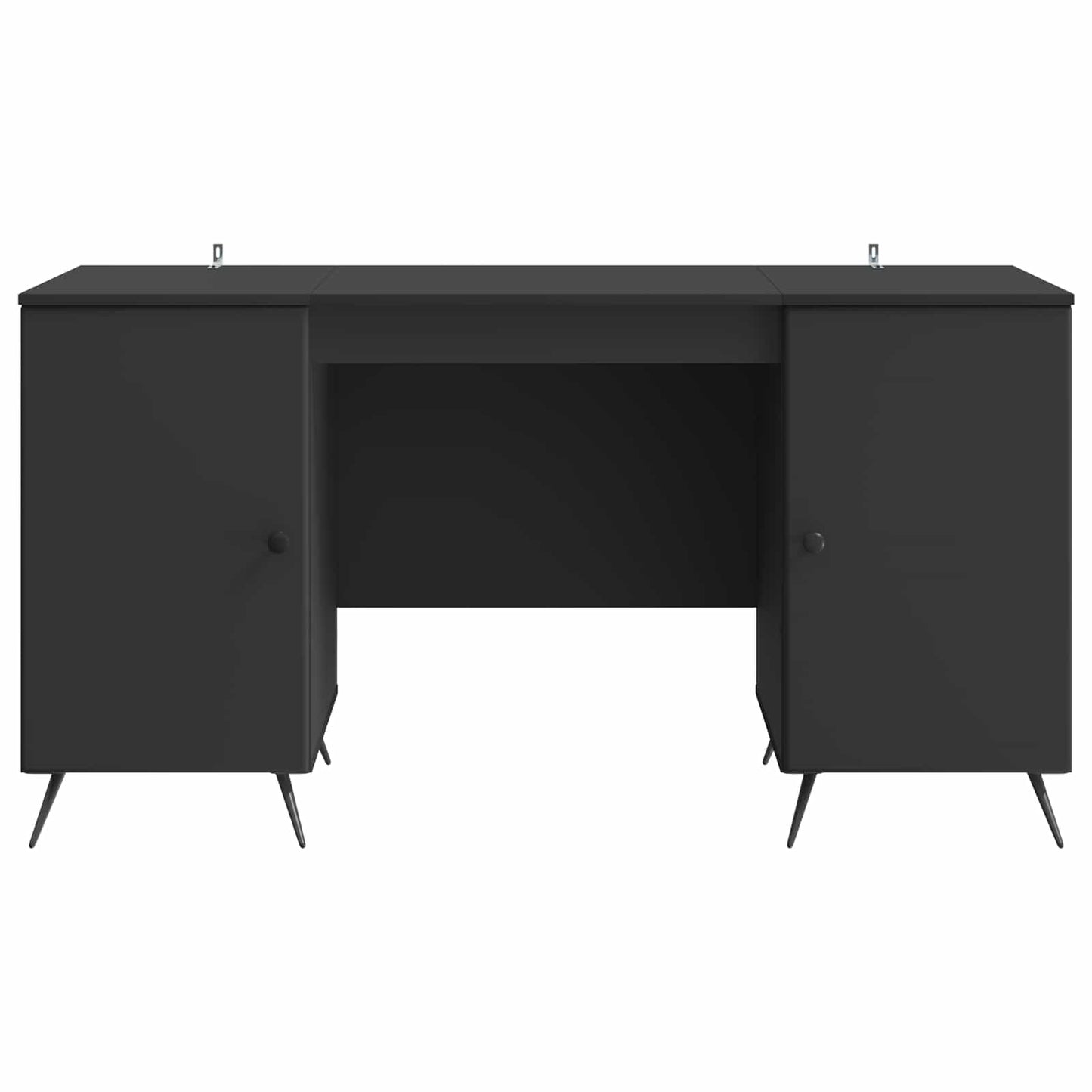 Desk with Shelf Black 142.5 x 50 x 75 cm Engineered Wood