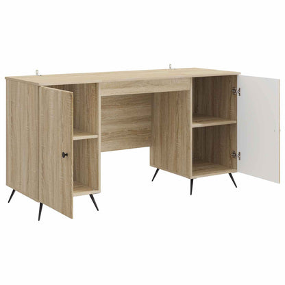 Desk with Shelf Sonoma Oak 142.5 x 50 x 75 cm Engineered Wood