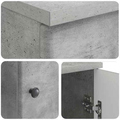 Desk Concrete Grey 142.5 x 50 x 75 cm Engineered Wood