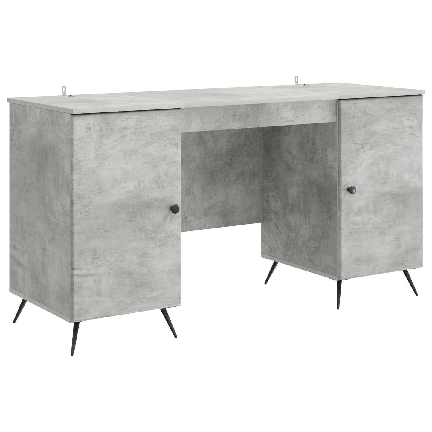 Desk with Door Concrete Grey 142.5 x 50 x 75 cm Engineered Wood