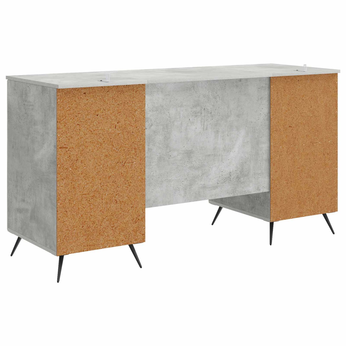 Desk with Door Concrete Grey 142.5 x 50 x 75 cm Engineered Wood