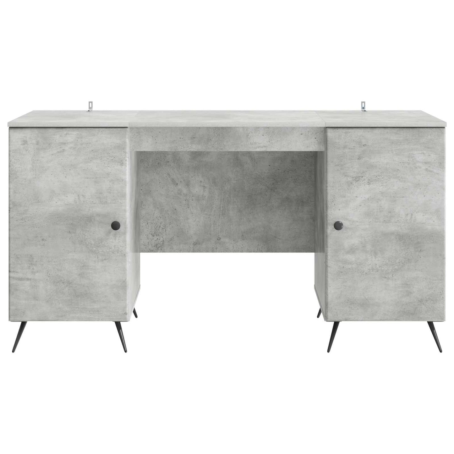 Desk with Door Concrete Grey 142.5 x 50 x 75 cm Engineered Wood