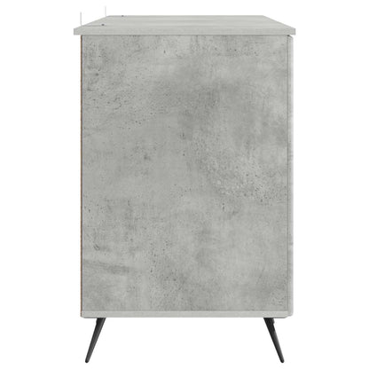 Desk with Door Concrete Grey 142.5 x 50 x 75 cm Engineered Wood