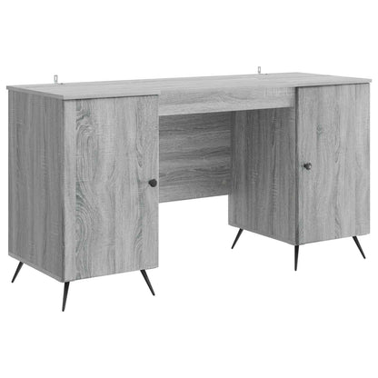 Desk with Shelf Grey Sonoma 142.5 x 50 x 75 cm Engineered Wood