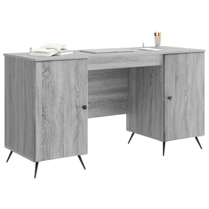 Desk with Shelf Grey Sonoma 142.5 x 50 x 75 cm Engineered Wood