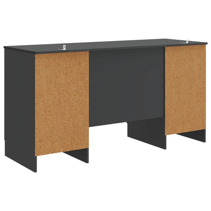 Desk with Shelf Black 142.5 x 50 x 75 cm Engineered Wood