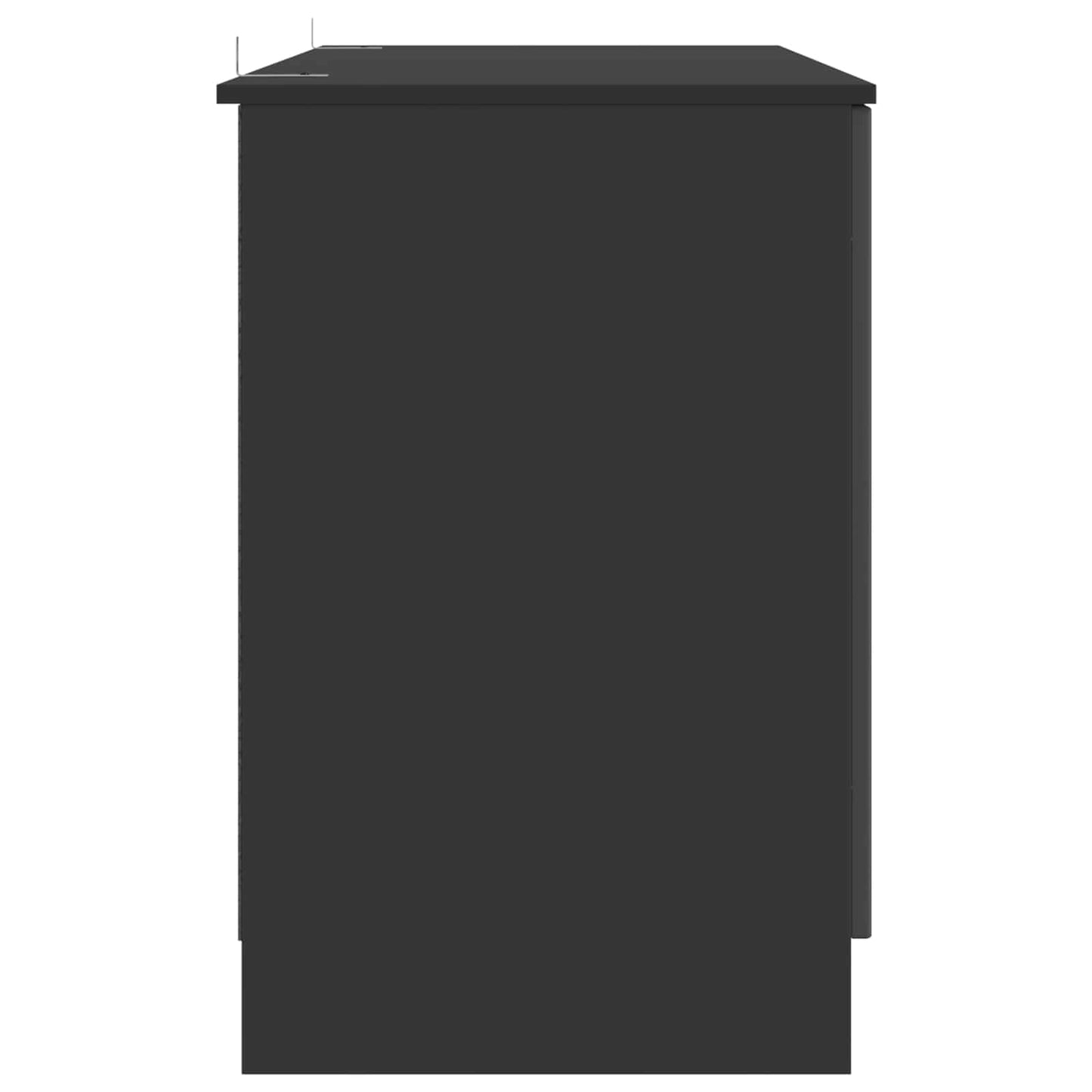 Desk with Shelf Black 142.5 x 50 x 75 cm Engineered Wood