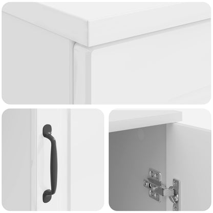 Desk High Gloss White 142.5 x 50 x 75 cm Engineered Wood