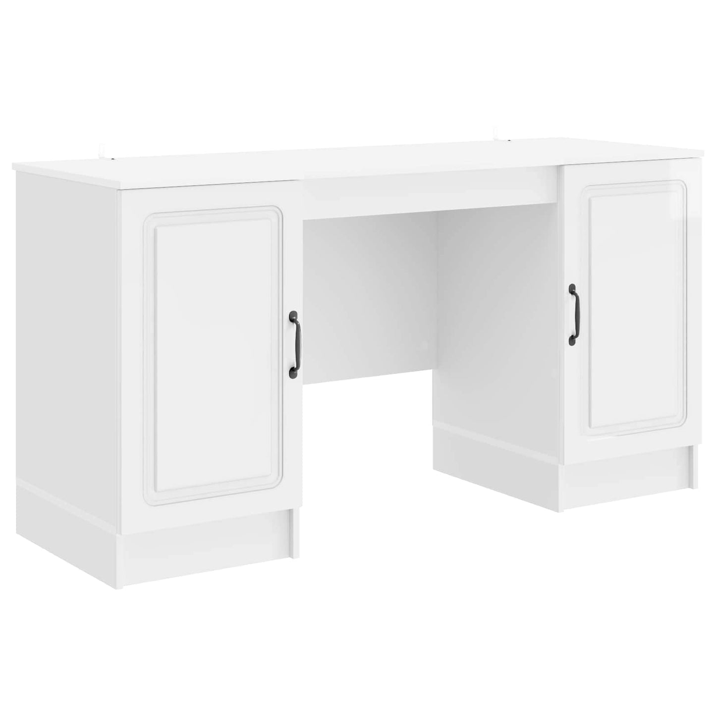Desk High Gloss White 142.5 x 50 x 75 cm Engineered Wood