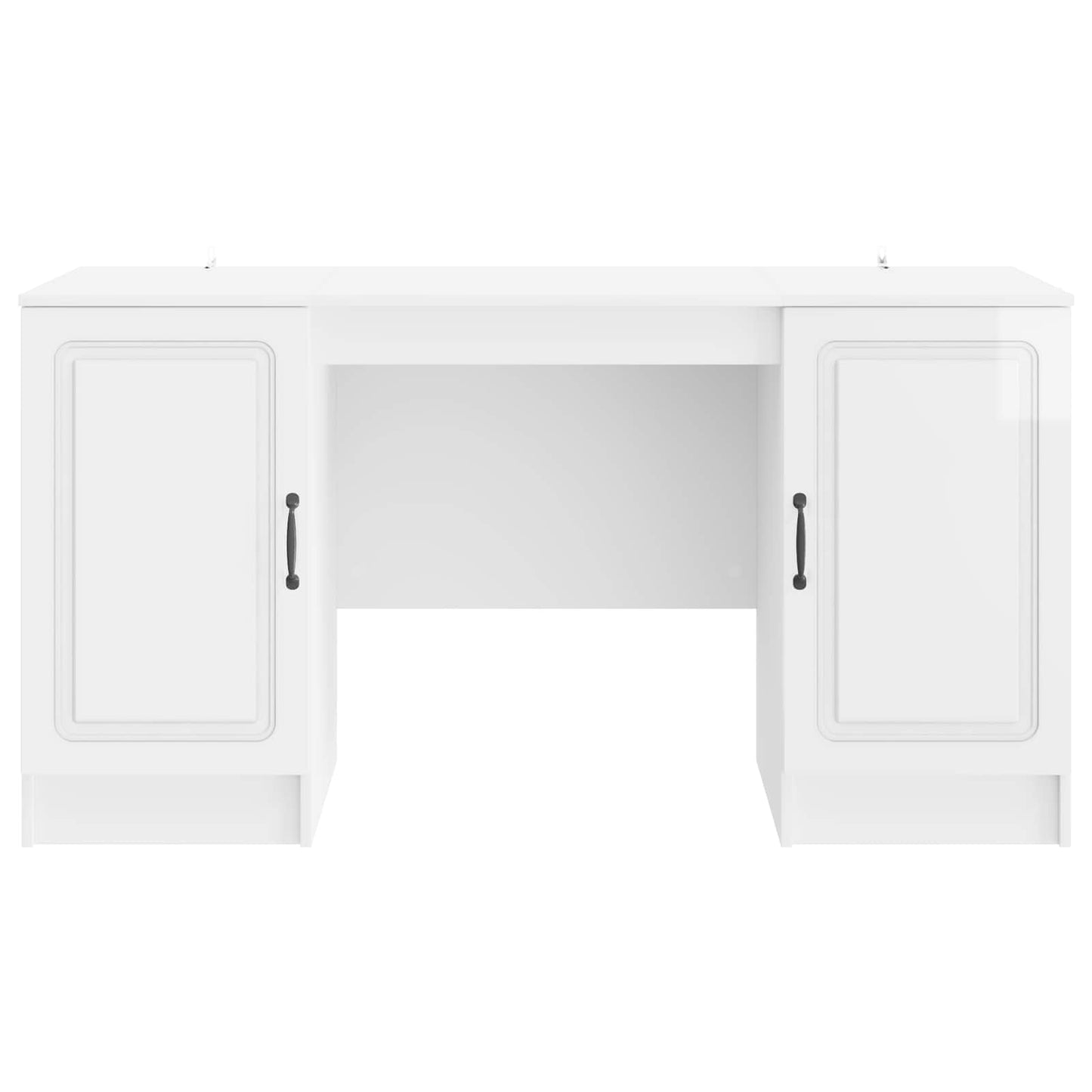 Desk High Gloss White 142.5 x 50 x 75 cm Engineered Wood