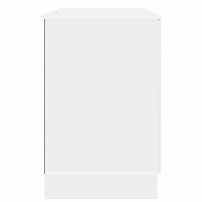 Desk High Gloss White 142.5 x 50 x 75 cm Engineered Wood