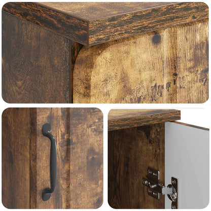 Desk Smoked Oak 142.5 x 50 x 75 cm Engineered Wood