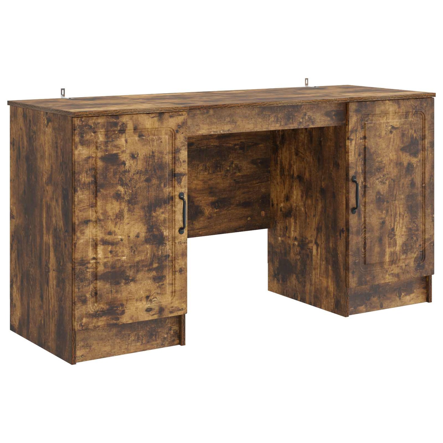 Desk with Shelf Smoked Oak 142.5 x 50 x 75 cm Engineered Wood