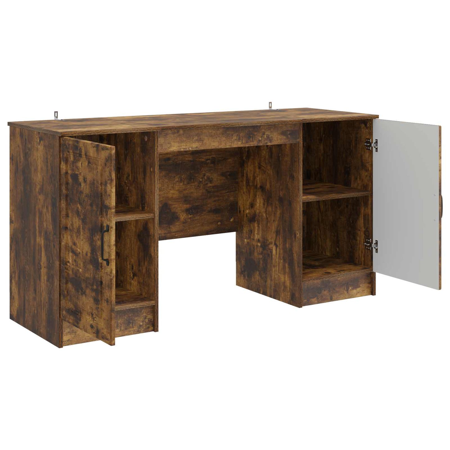 Desk with Shelf Smoked Oak 142.5 x 50 x 75 cm Engineered Wood