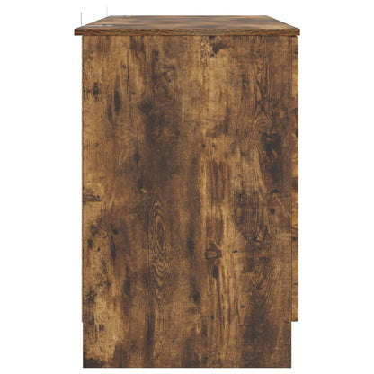 Desk with Shelf Smoked Oak 142.5 x 50 x 75 cm Engineered Wood