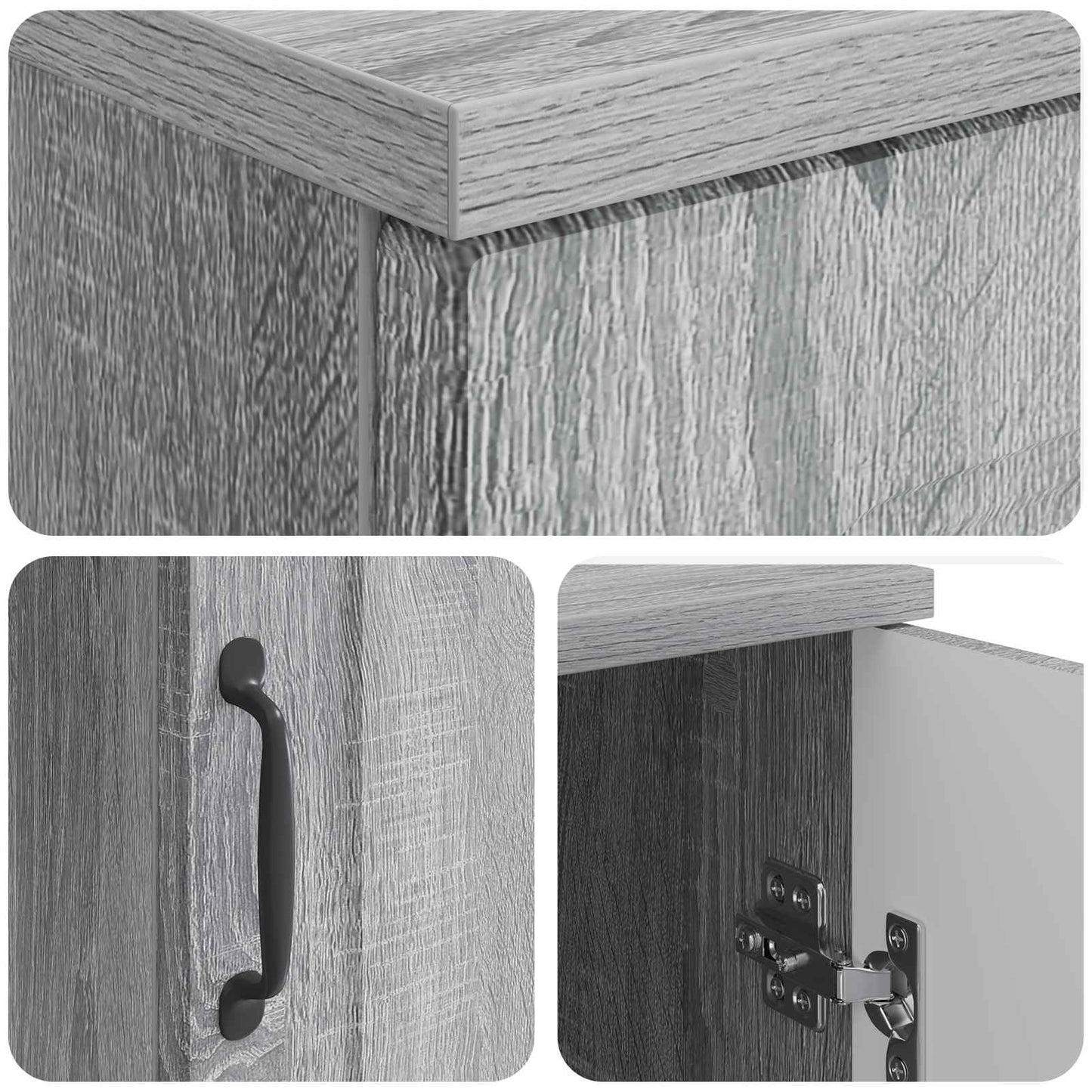 Desk Grey Sonoma 142.5 x 50 x 75 cm Engineered Wood