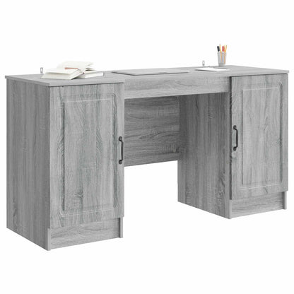 Desk with Shelf Grey Sonoma 142.5 x 50 x 75 cm Engineered Wood
