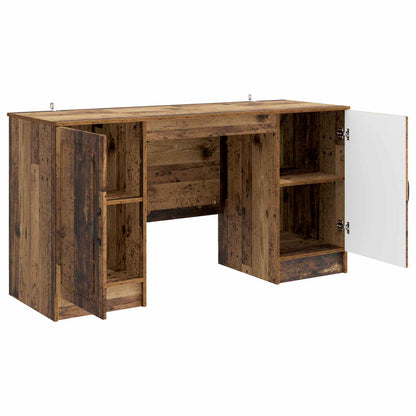 Desk with Shelf Old Wood 142.5 x 50 x 75 cm Engineered Wood