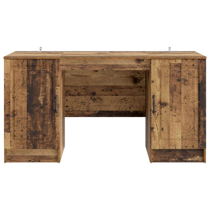 Desk with Shelf Old Wood 142.5 x 50 x 75 cm Engineered Wood