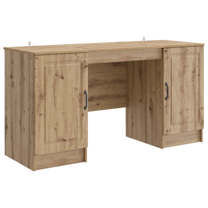 Desk with Shelf Artisan Oak 142.5 x 50 x 75 cm Engineered Wood
