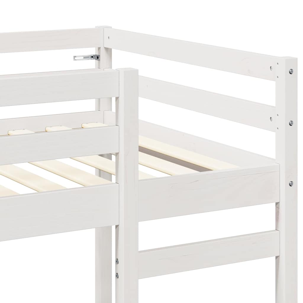 Loft Bed Frame White 80 x 200 cm Solid Pine Wood